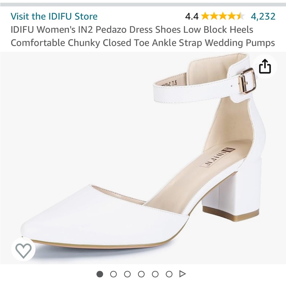 White Closed Toe Wedding Shoes
